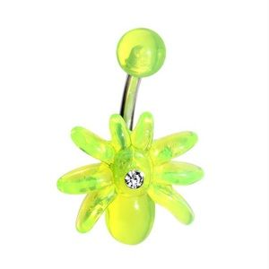 🆕 BOGO- Light Green Spider Belly Ring